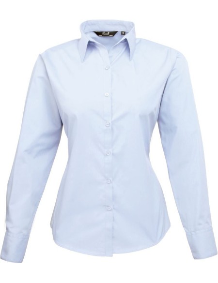 Popelínová halenka s dlouhým rukávem PR 300 - Light blue 3XL