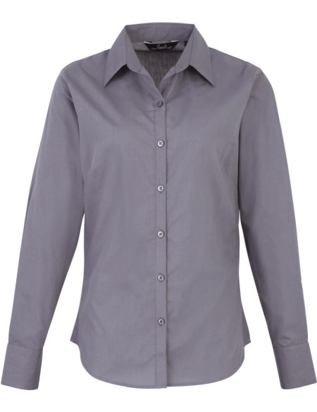 Popelínová halenka s dlouhým rukávem PR 300 - Steel 5XL