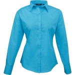 Popelínová halenka s dlouhým rukávem PR 300 - Turquoise XL
