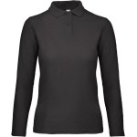 Dámské piqué polo s dlouhým rukávem - Black 3XL