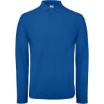 Pánské piqué polo s dlouhým rukávem - Royal blue 3XL