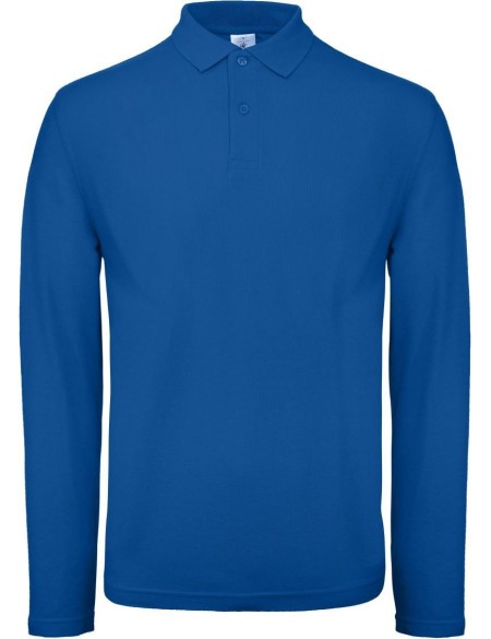 Pánské piqué polo s dlouhým rukávem - Royal blue XS