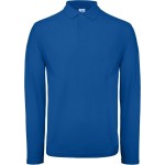 Pánské piqué polo s dlouhým rukávem - Royal blue M