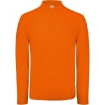 Pánské piqué polo s dlouhým rukávem - Orange L