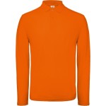 Pánské piqué polo s dlouhým rukávem - Orange XL