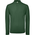 Pánské piqué polo s dlouhým rukávem - Bottle green XS