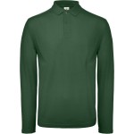 Pánské piqué polo s dlouhým rukávem - Bottle green M