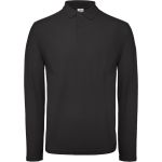 Pánské piqué polo s dlouhým rukávem - Black M