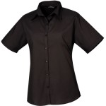 Popelínová halenka s krátkým rukávem - Black 4XL