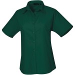 Popelínová halenka s krátkým rukávem - Bottle green L