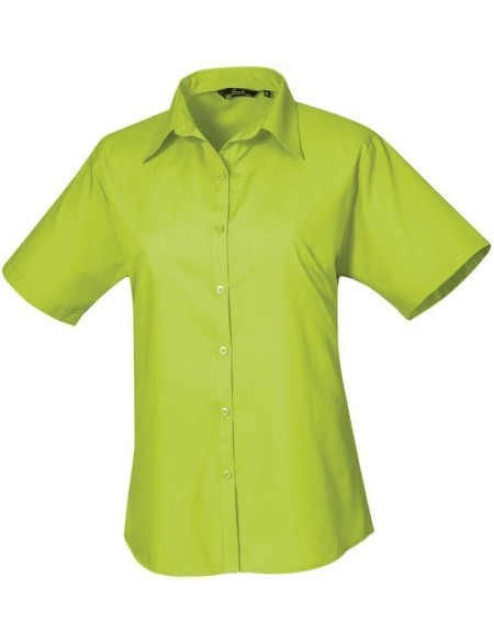 Popelínová halenka s krátkým rukávem - Lime XL