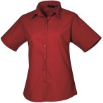 Popelínová halenka s krátkým rukávem - Burgundy 3XL