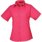 Popelínová halenka s krátkým rukávem - Hot pink M