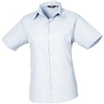Popelínová halenka s krátkým rukávem - Light blue XL