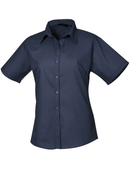 Popelínová halenka s krátkým rukávem - Navy XXL