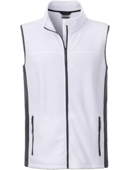 Pánská fleecová vesta Strong - White/carbon 4XL